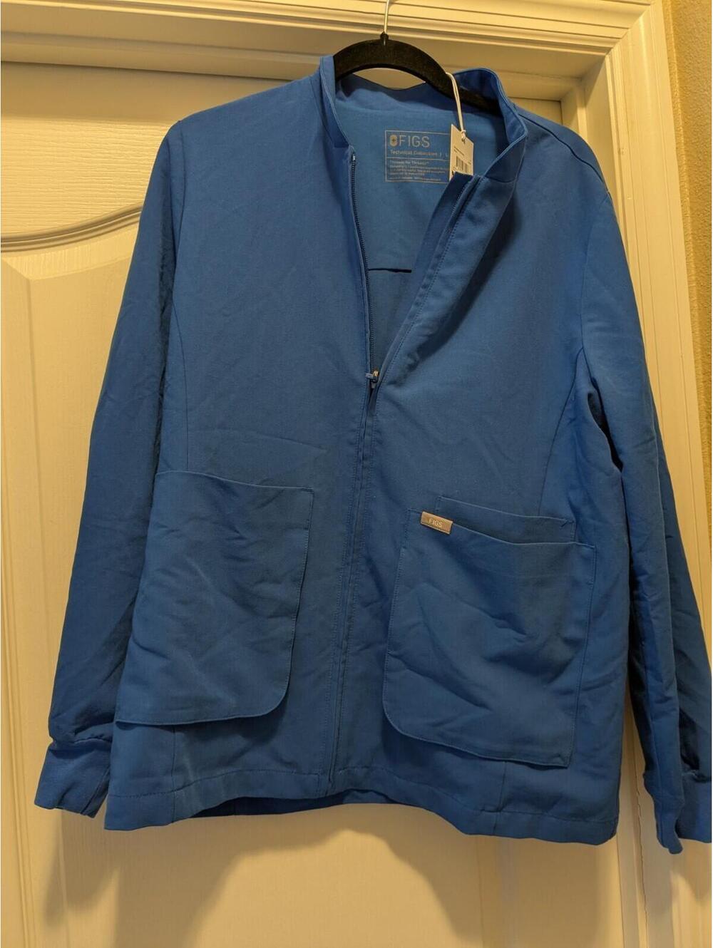 Women’s Figs On Shift Contour Knit Jacket - NWT- Royal Blue size Large